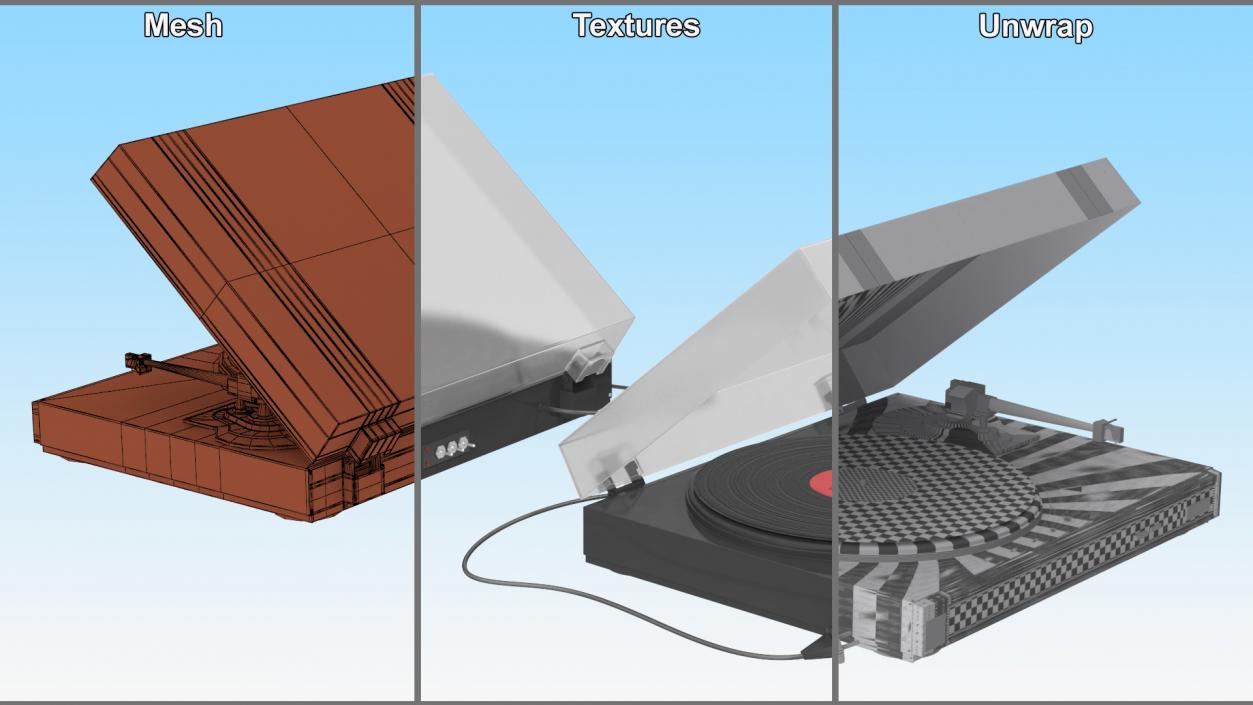 Retro Turntable 3 3D