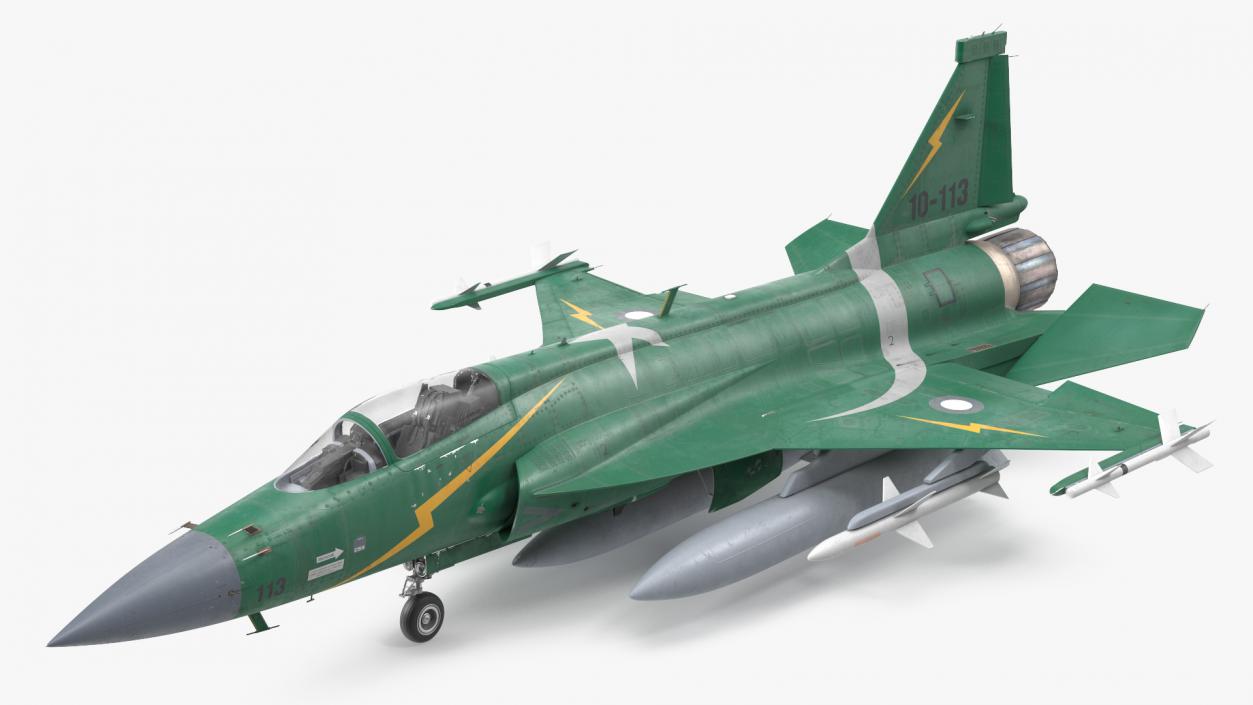 3D PAC JF-17 Thunder Green Livery with Armament Rigged