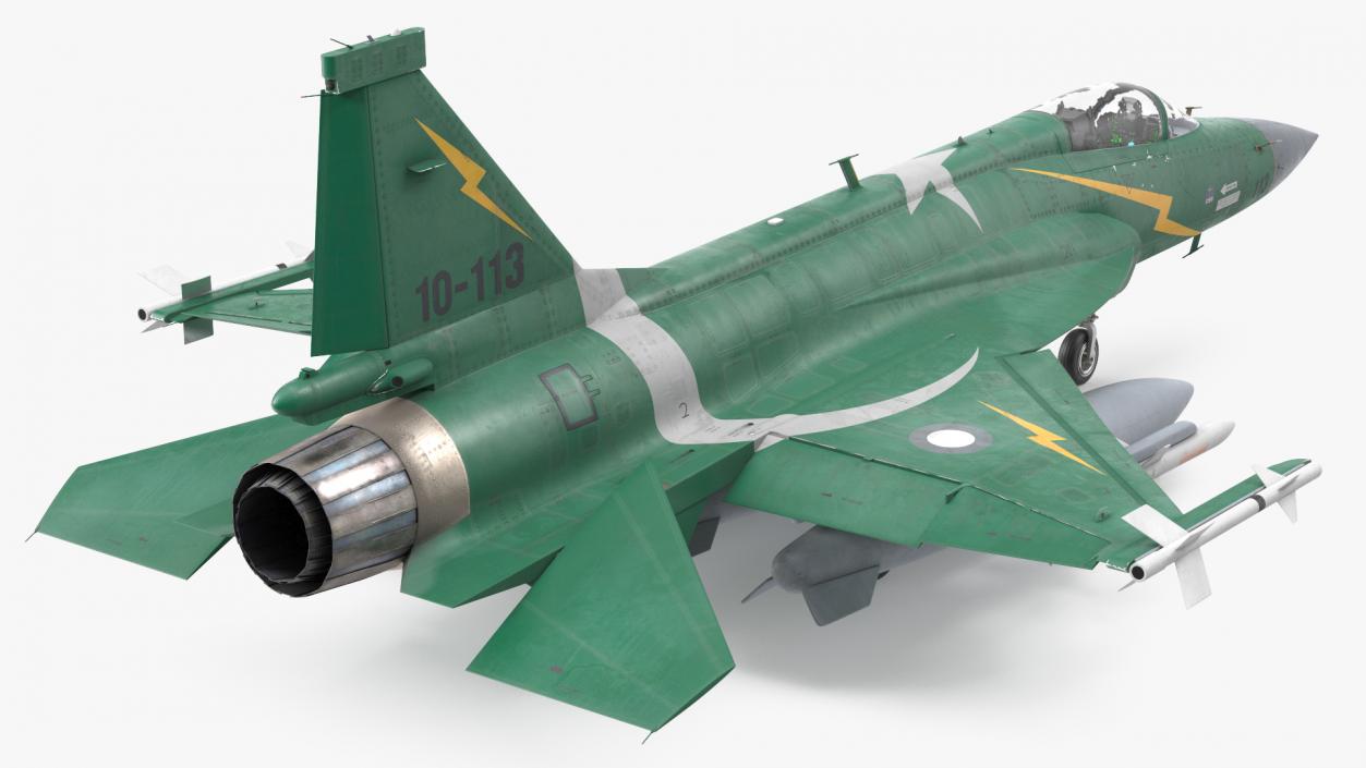 3D PAC JF-17 Thunder Green Livery with Armament Rigged