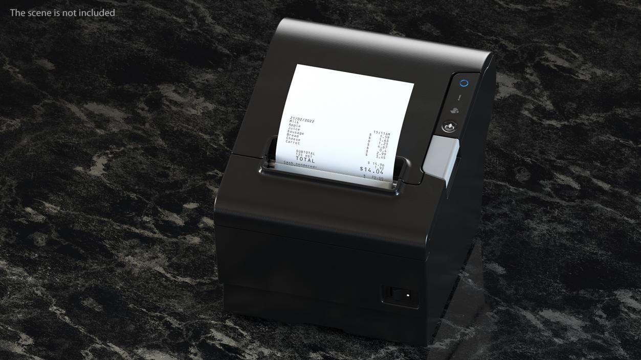 3D Compact POS Thermal Receipt Printer Black