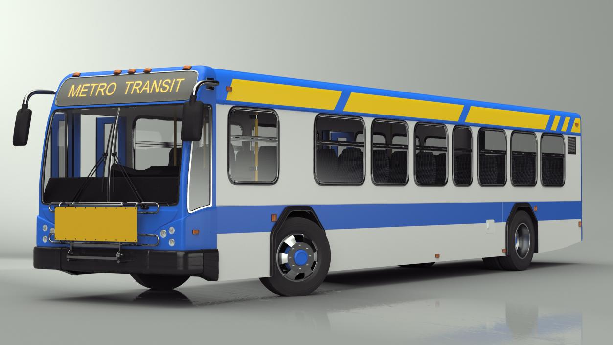 Metro Transit Bus Rigged 3D model