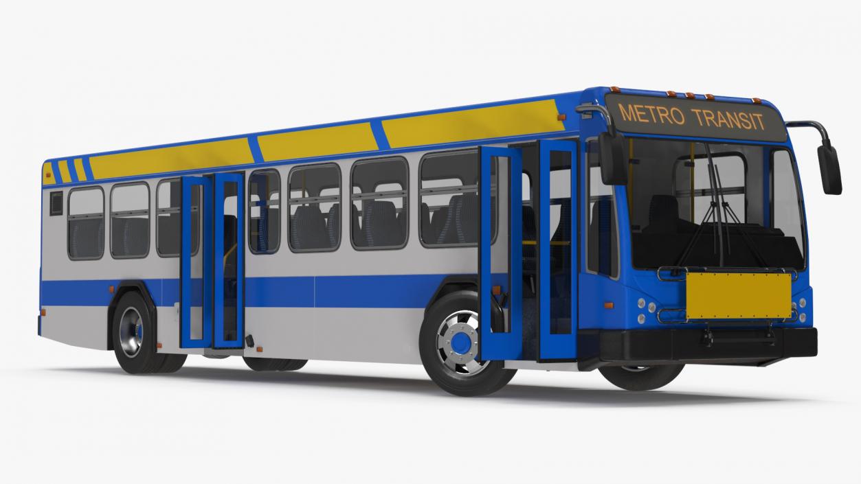 Metro Transit Bus Rigged 3D model