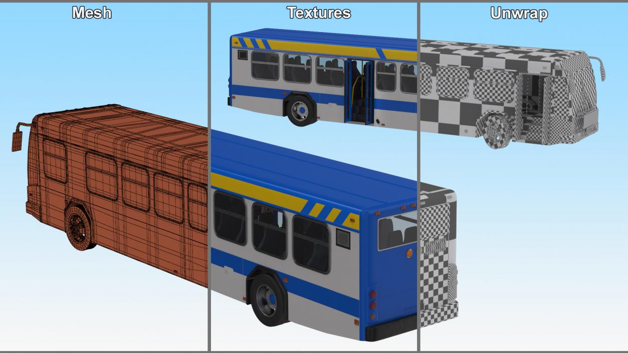 Metro Transit Bus Rigged 3D model