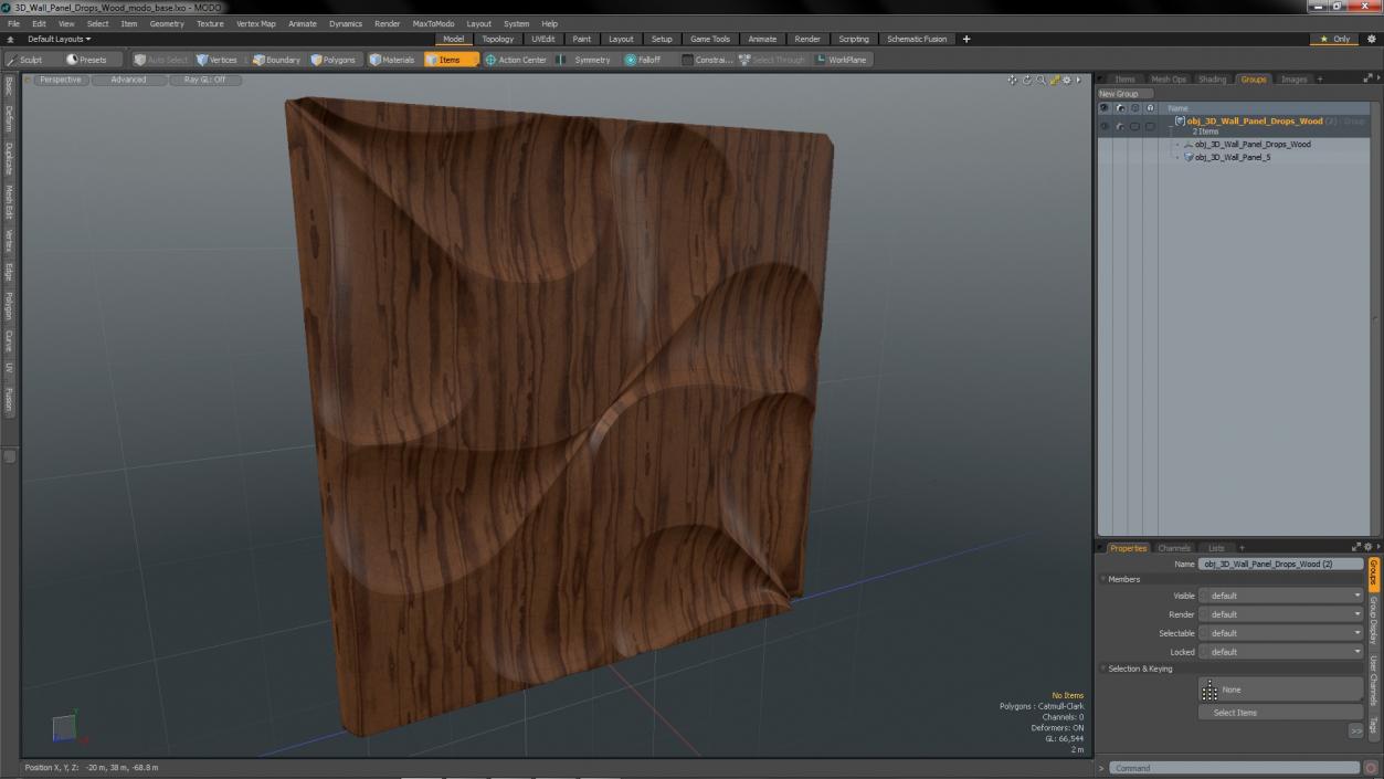 3D Wall Panel Drops Wood