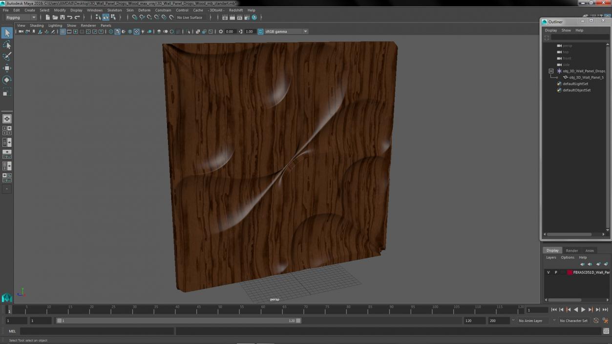 3D Wall Panel Drops Wood