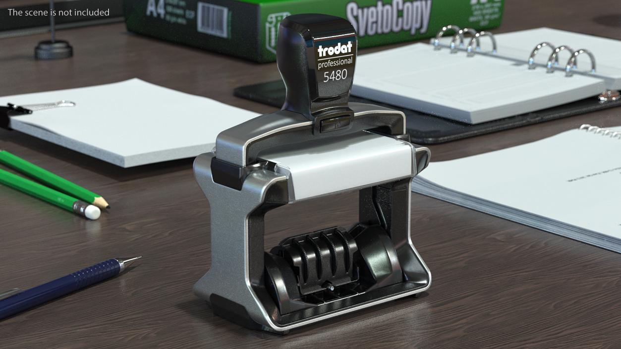 Trodat Professional 5480 Self Inking Dater Rigged 3D model