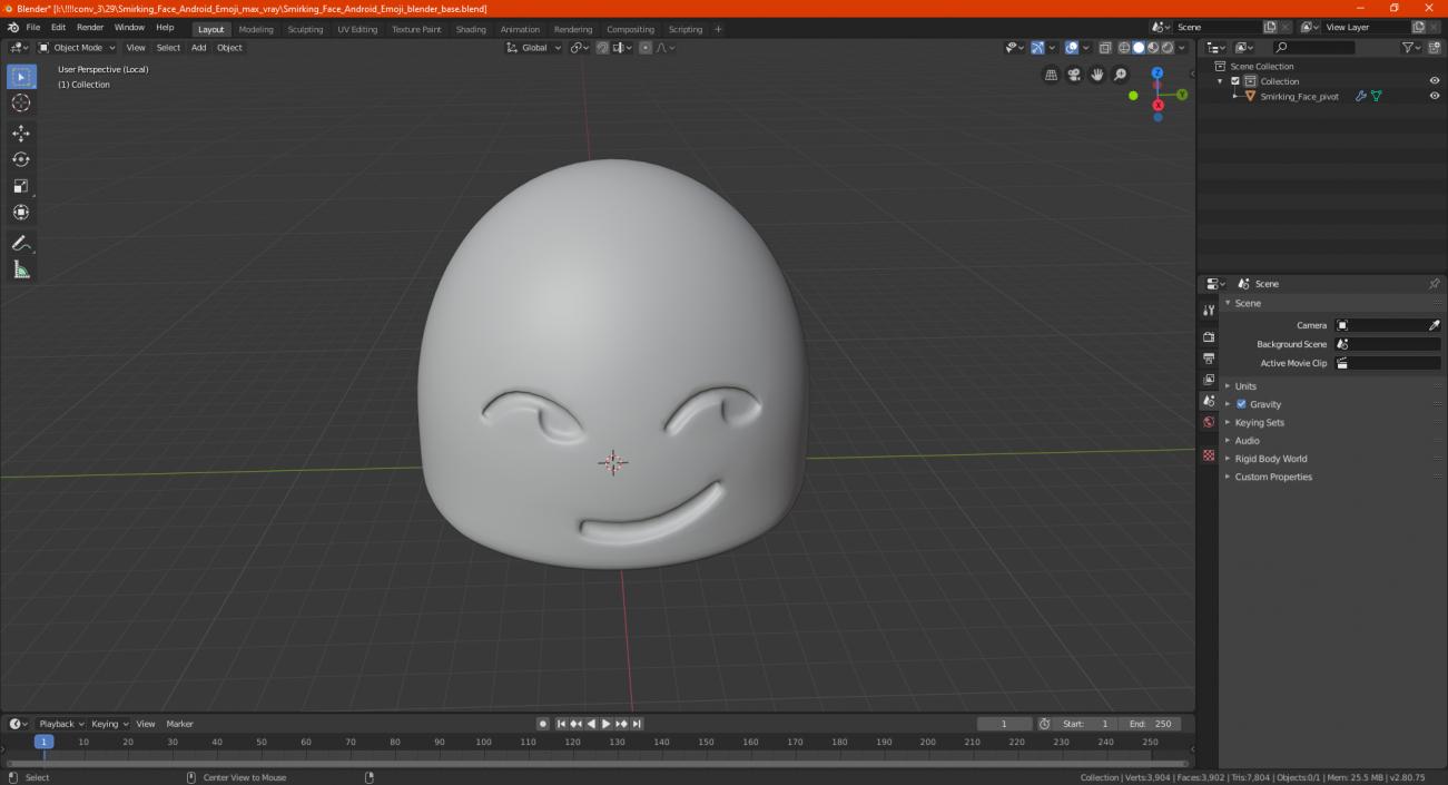 Smirking Face Android Emoji 3D