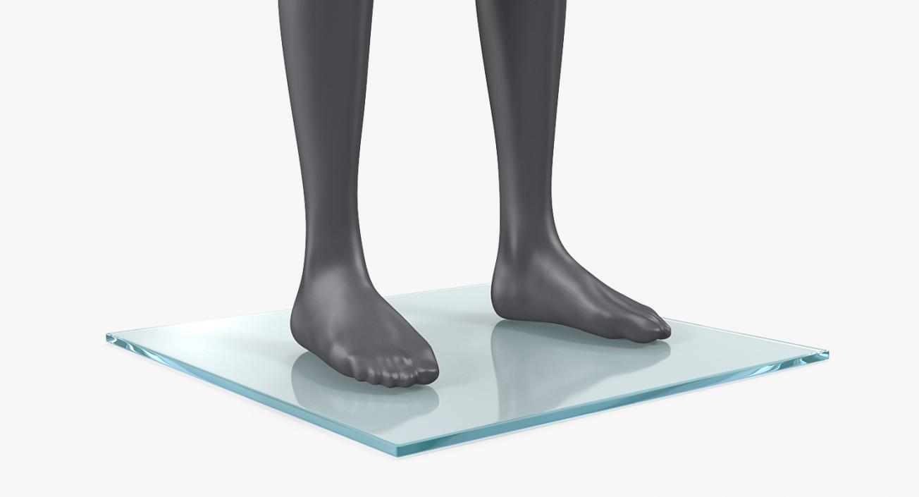 3D Female Dark Grey Mannequin T-Pose model