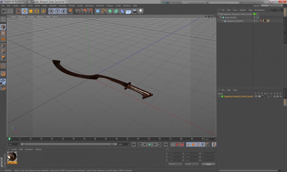 Egyptian Khopesh Sickle Sword 3D model