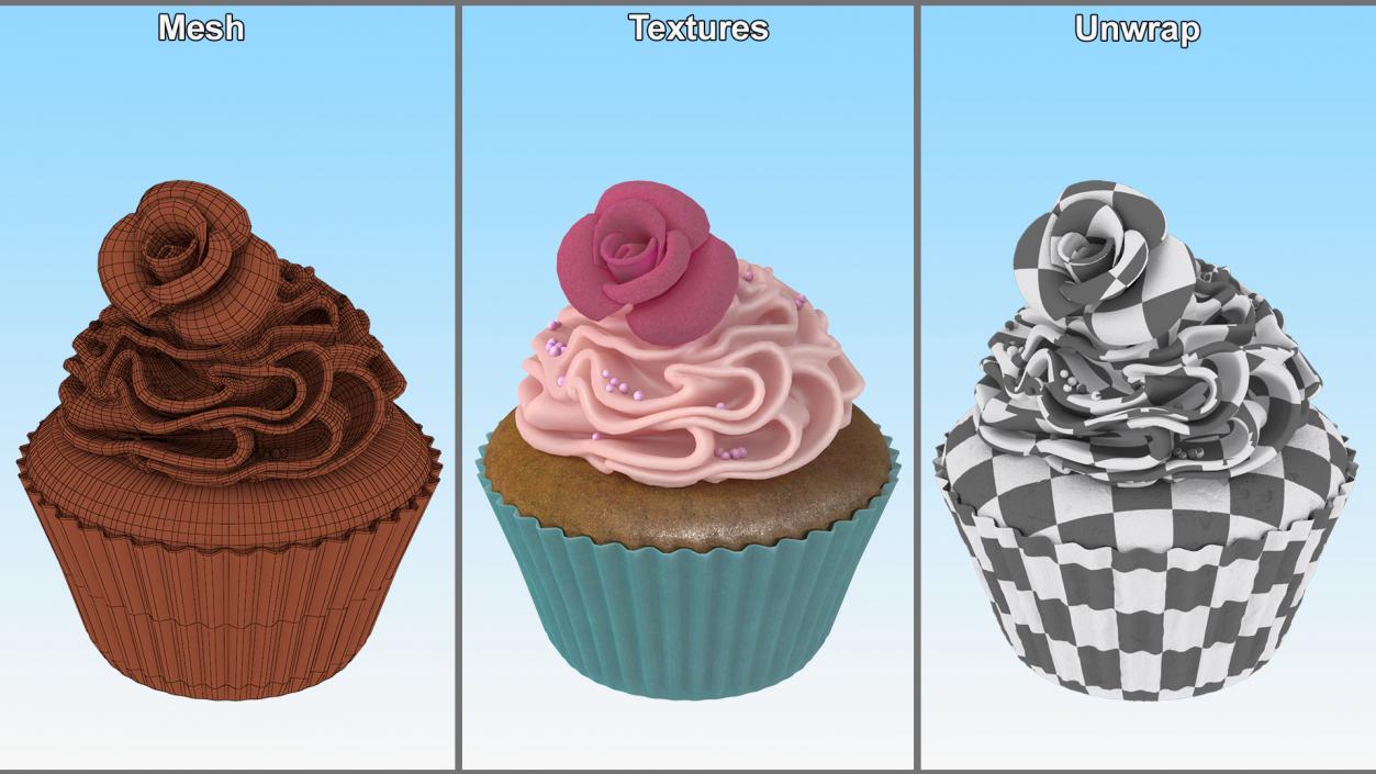 Rose Сupcake 3D