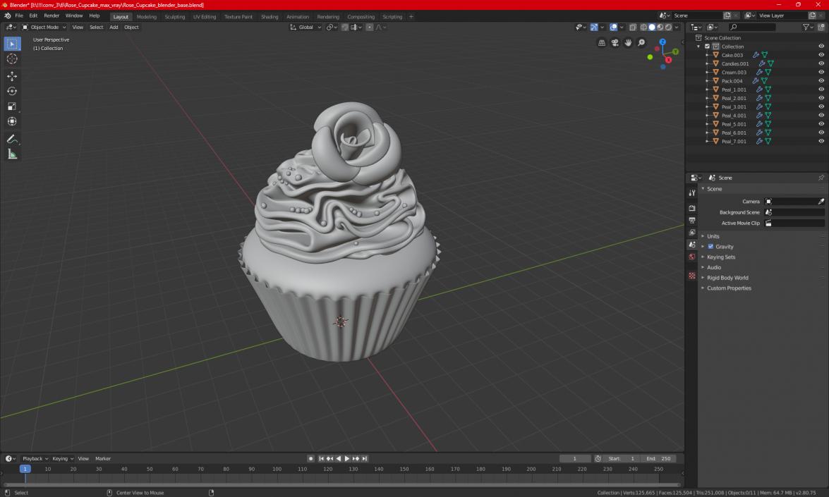 Rose Сupcake 3D