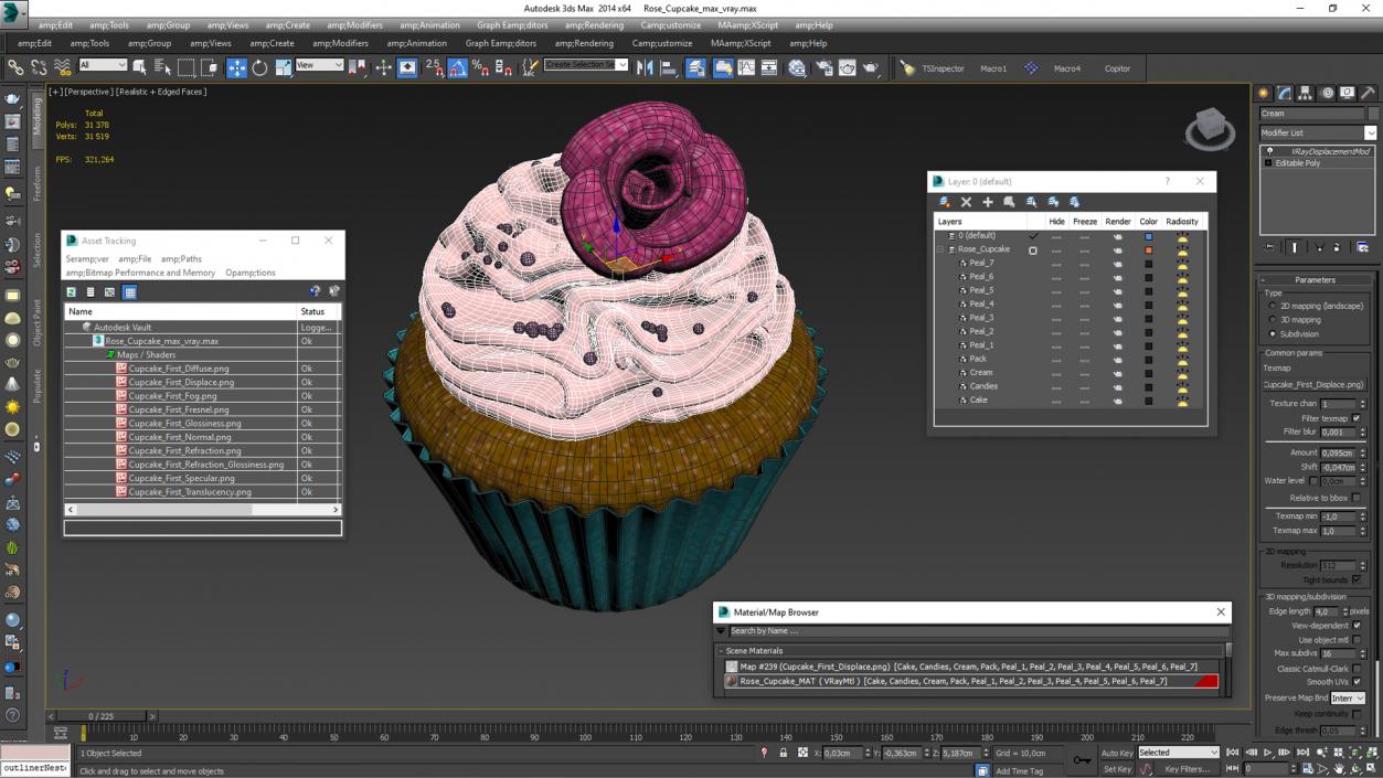 Rose Сupcake 3D