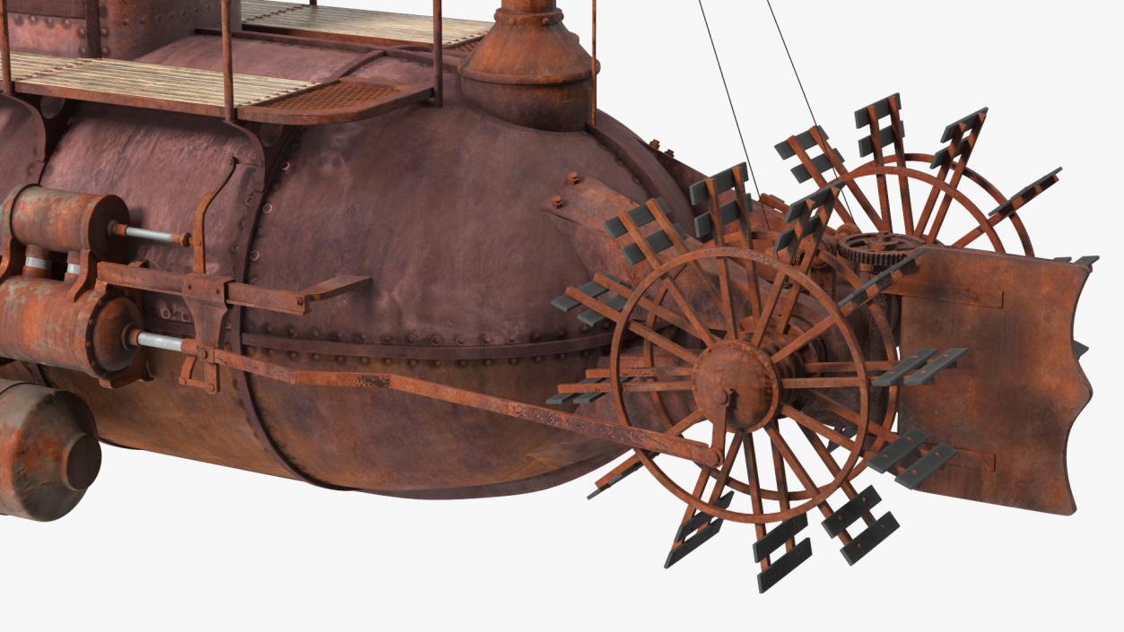 Old Rusty Submarine 3D model