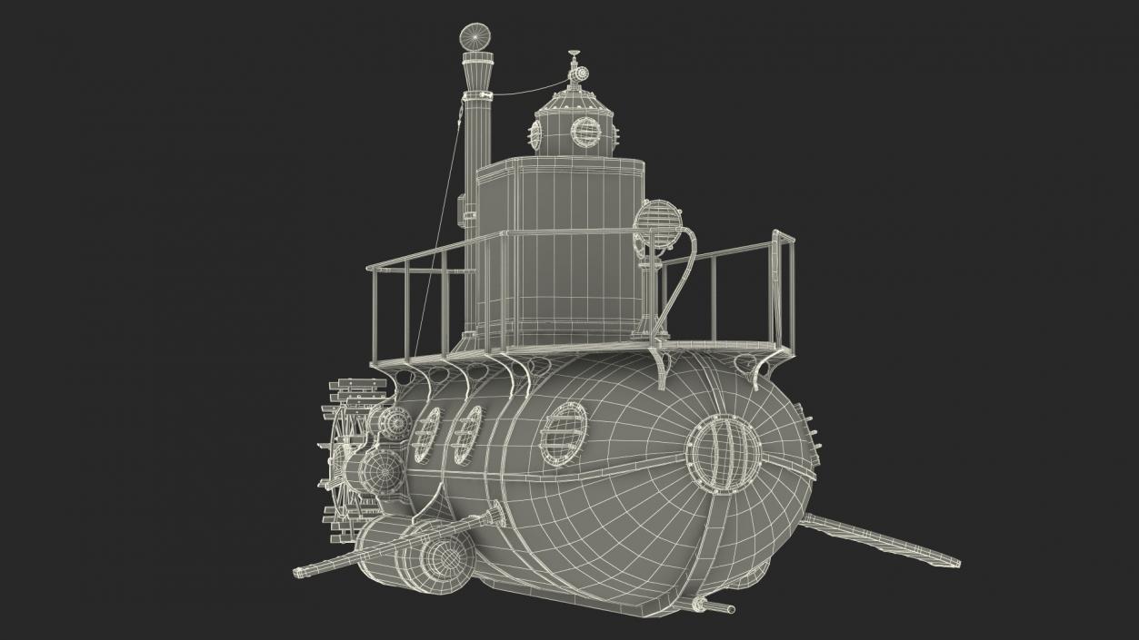 Old Rusty Submarine 3D model