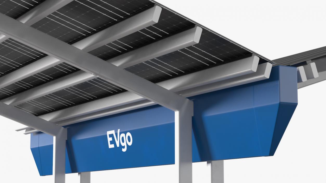 EVgo Fast Charging Station and Electric Cars 3D model