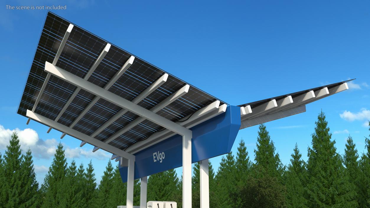 EVgo Fast Charging Station and Electric Cars 3D model