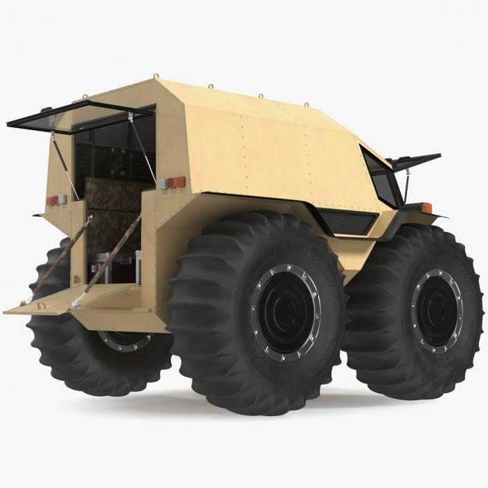 3D model Amphibious ATV Rigged for Cinema 4D