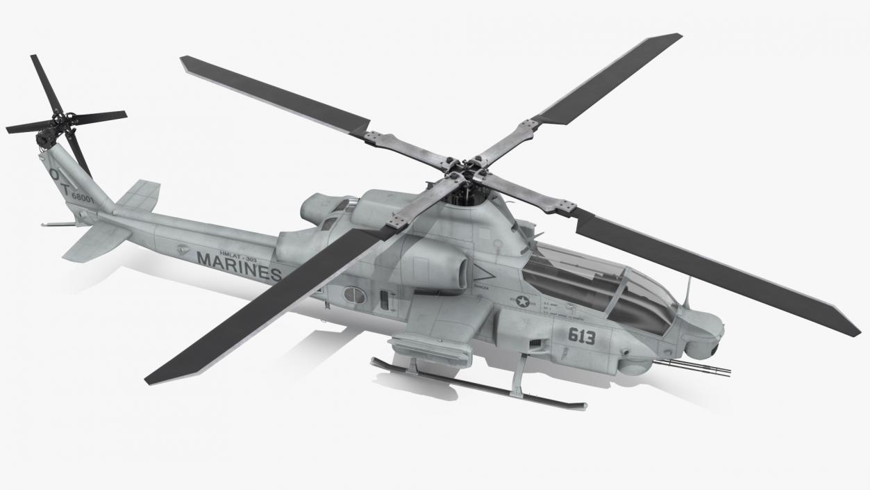 3D model Bell AH-1Z Attack Helicopter Rigged