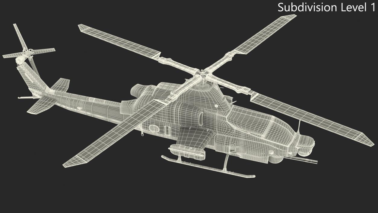 3D model Bell AH-1Z Attack Helicopter Rigged