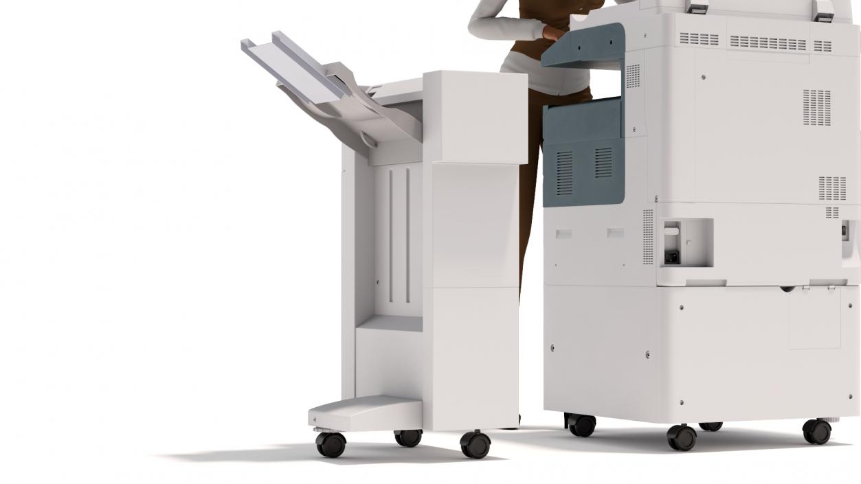 3D model Office Photocopier Machine with Office Worker