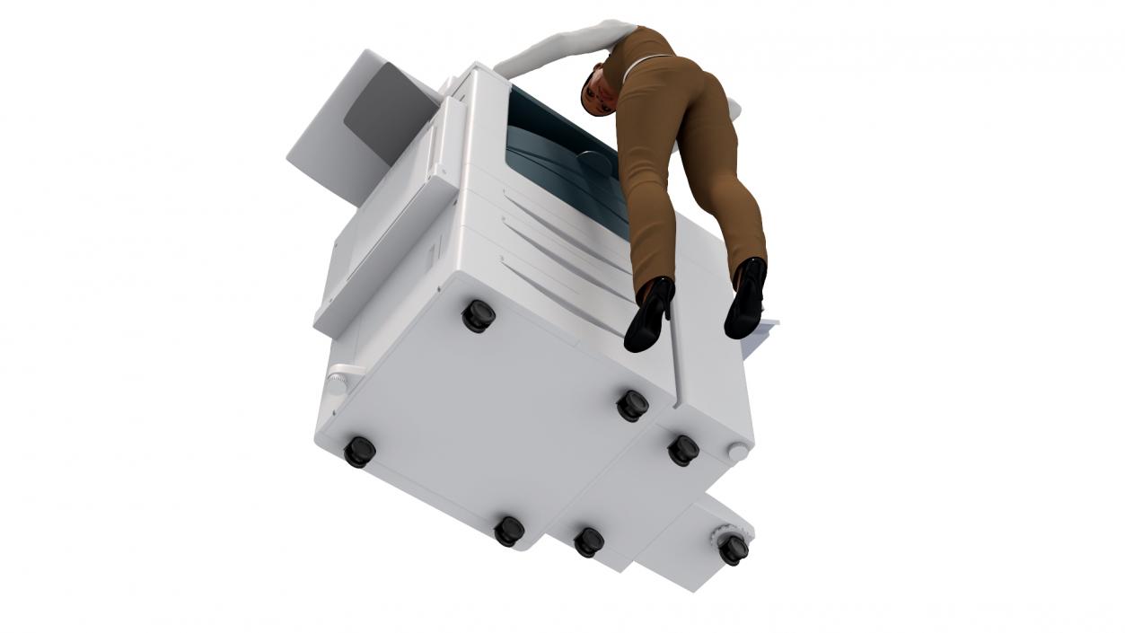 3D model Office Photocopier Machine with Office Worker