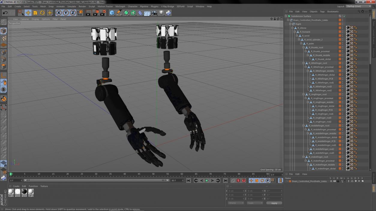 3D Brain Controlled Prosthetic Limbs model