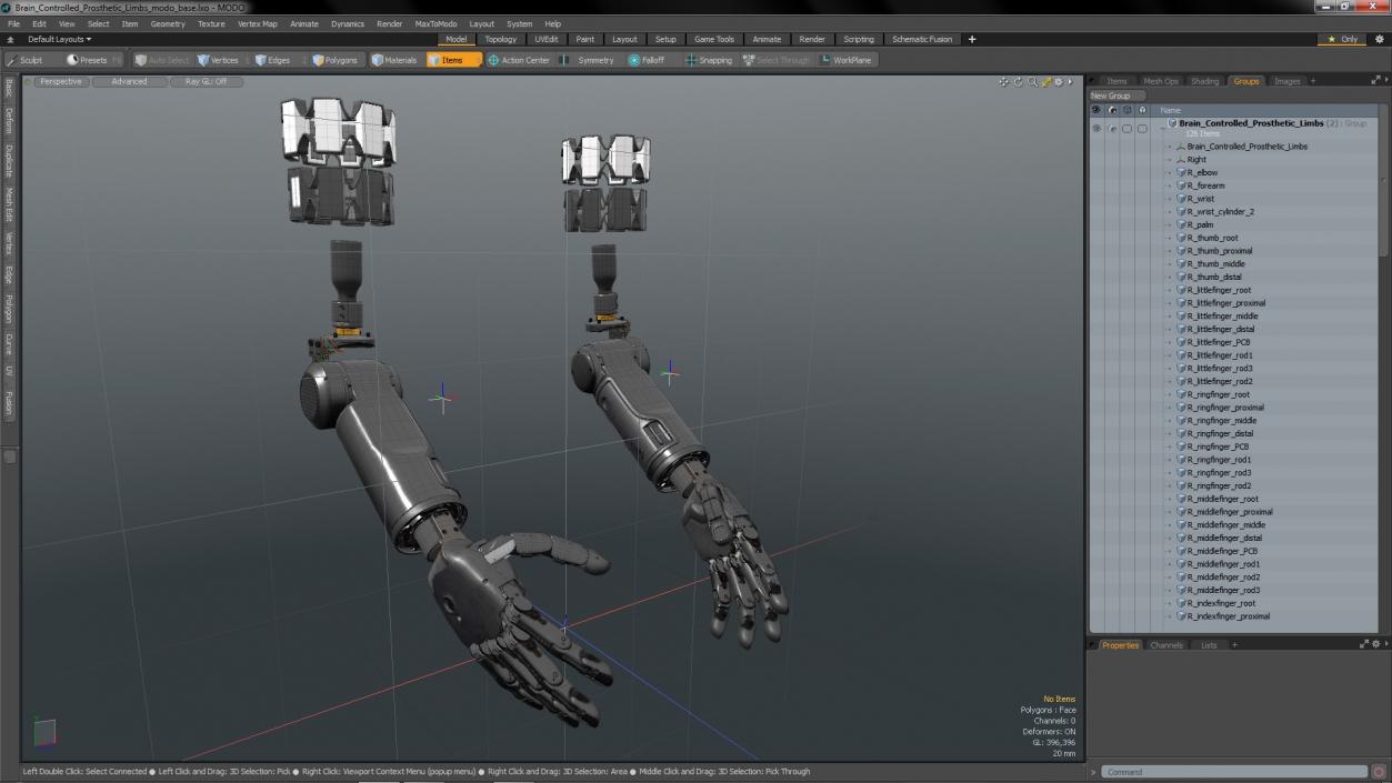 3D Brain Controlled Prosthetic Limbs model