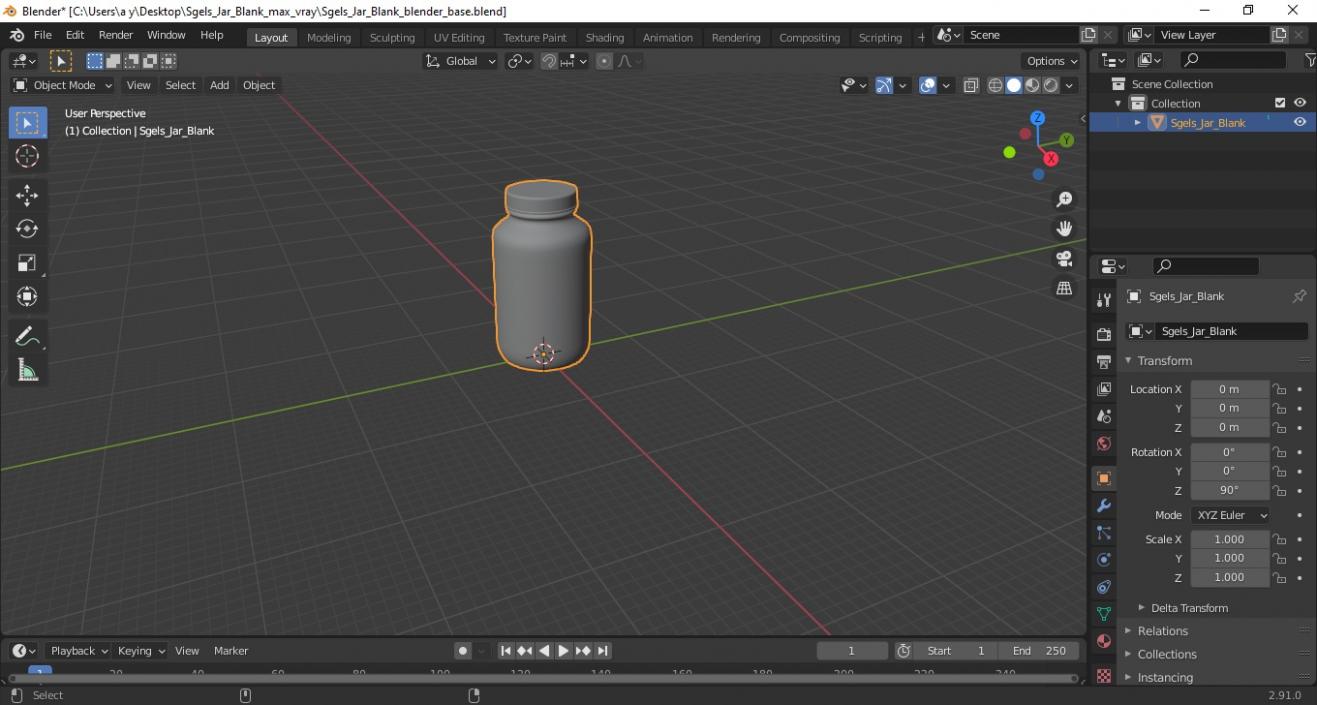 3D model Sgels Jar Blank