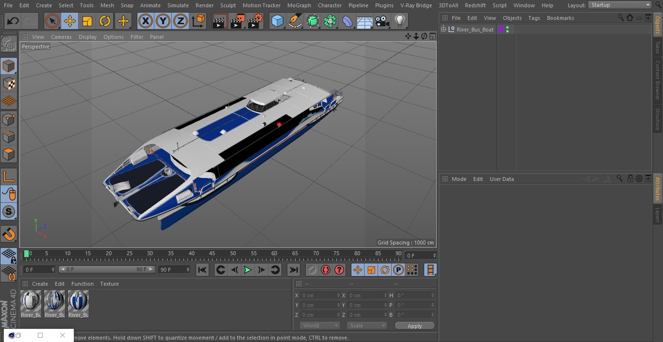 River Bus Boat 3D model