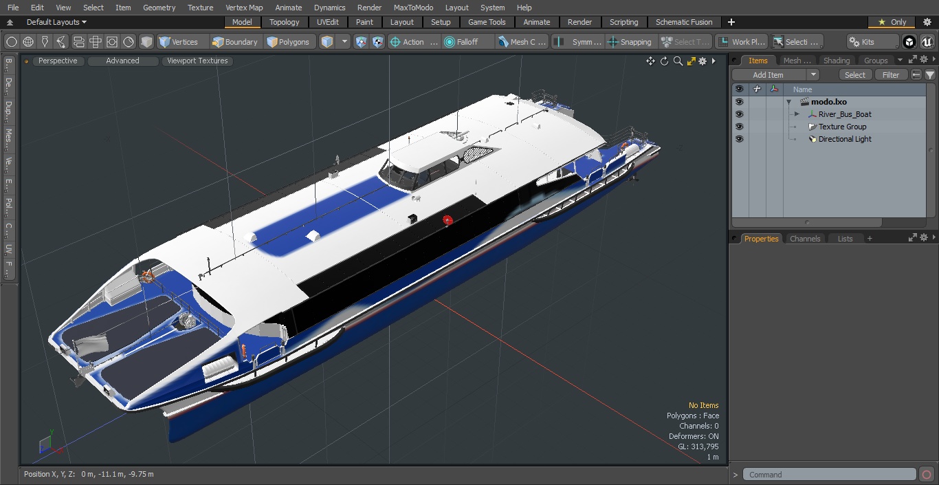 River Bus Boat 3D model