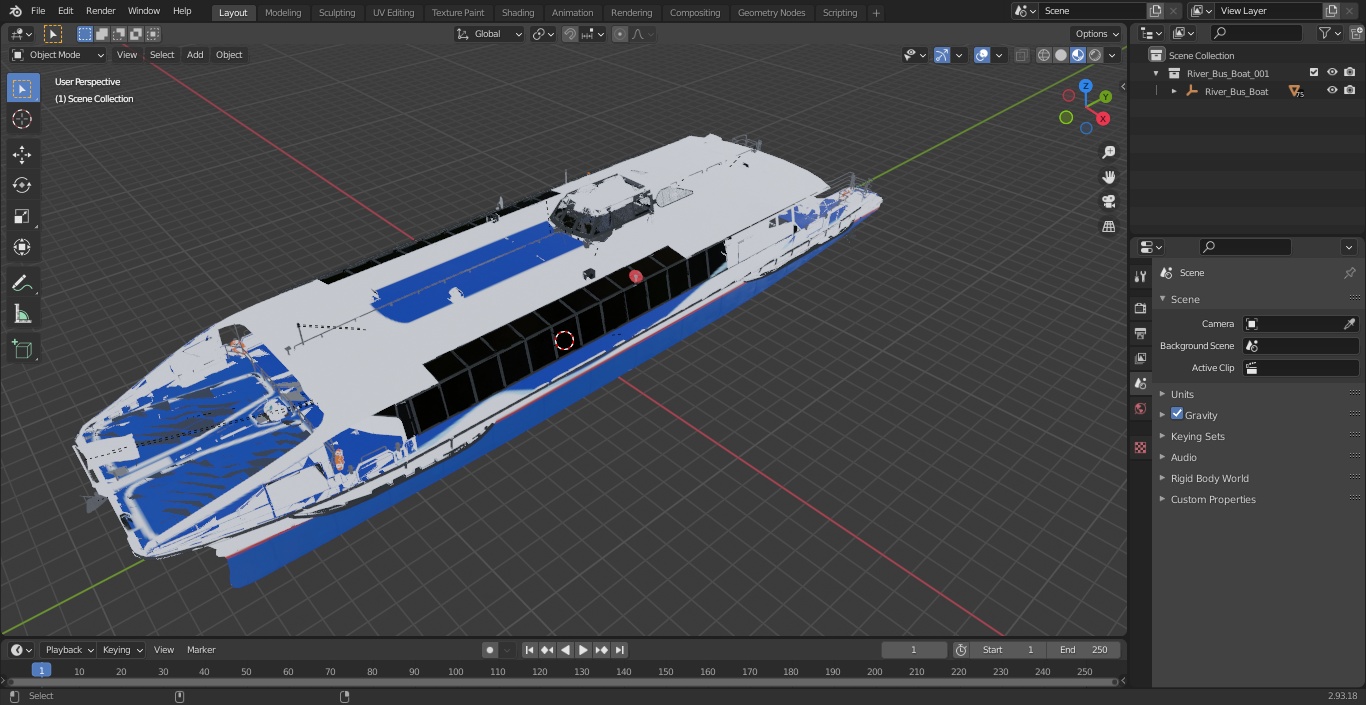 River Bus Boat 3D model