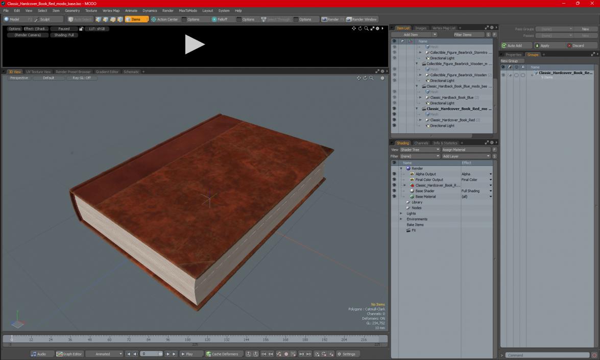 Classic Hardcover Book Red for 3D Print 3D model