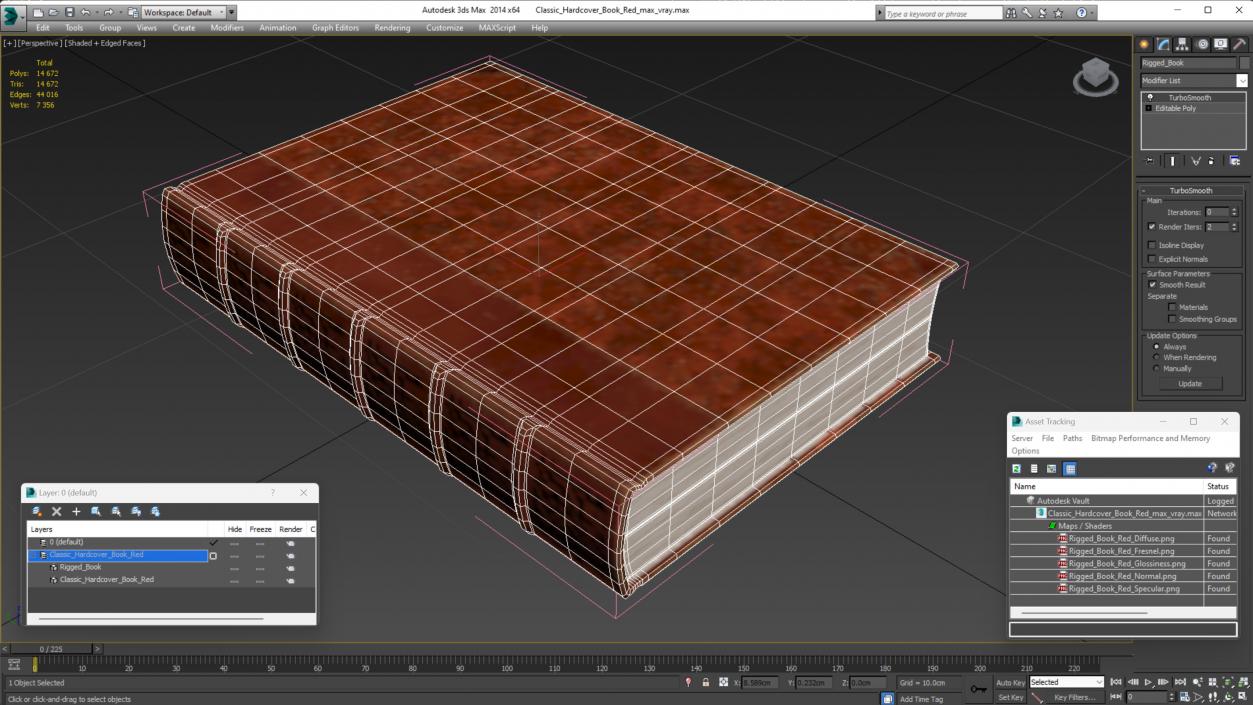 Classic Hardcover Book Red for 3D Print 3D model