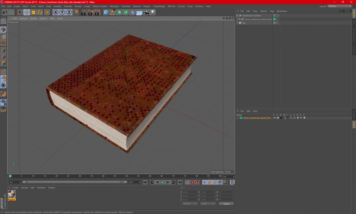 Classic Hardcover Book Red for 3D Print 3D model