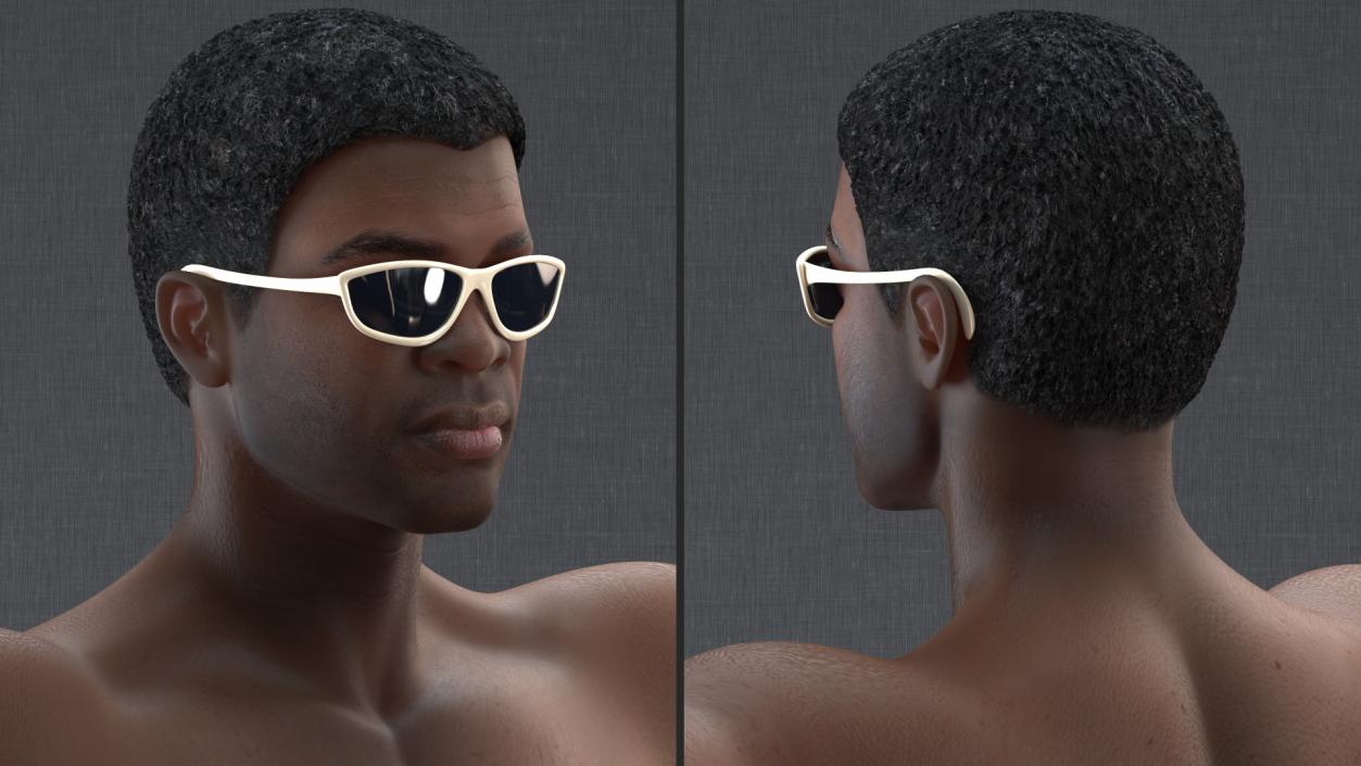 3D Afro American Man in Swimwear Rigged