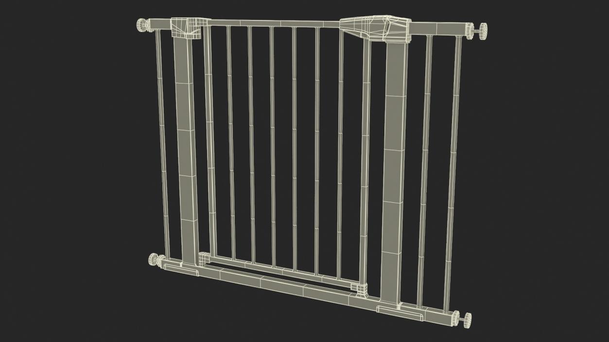 Metal Baby and Pet Gate Light Wood Pattern 3D