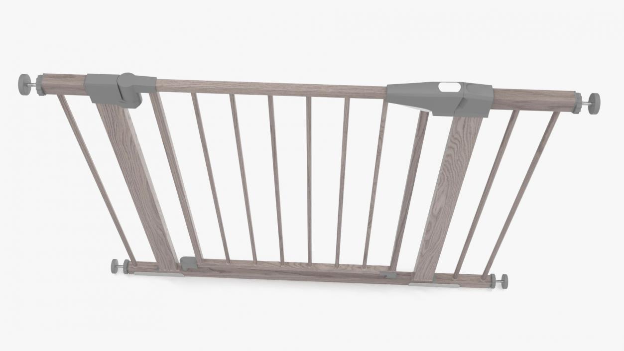 Metal Baby and Pet Gate Light Wood Pattern 3D