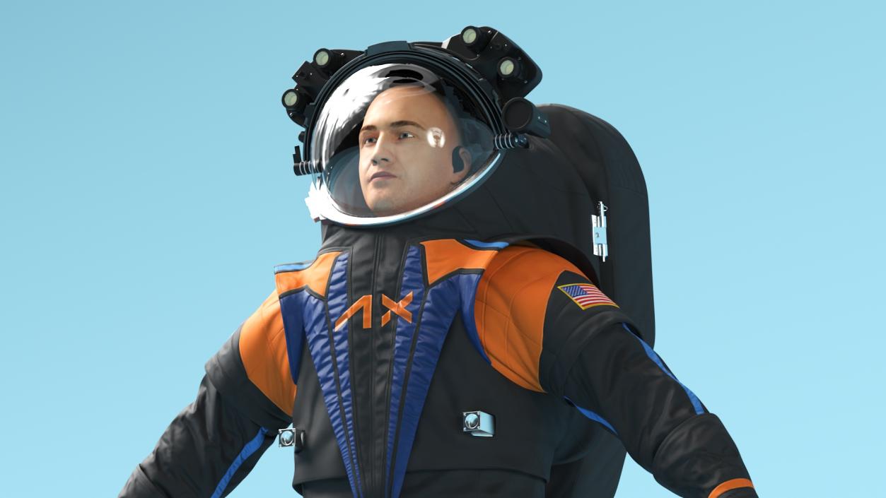 3D model Astronaut in NASA Axiom Spacesuit A pose