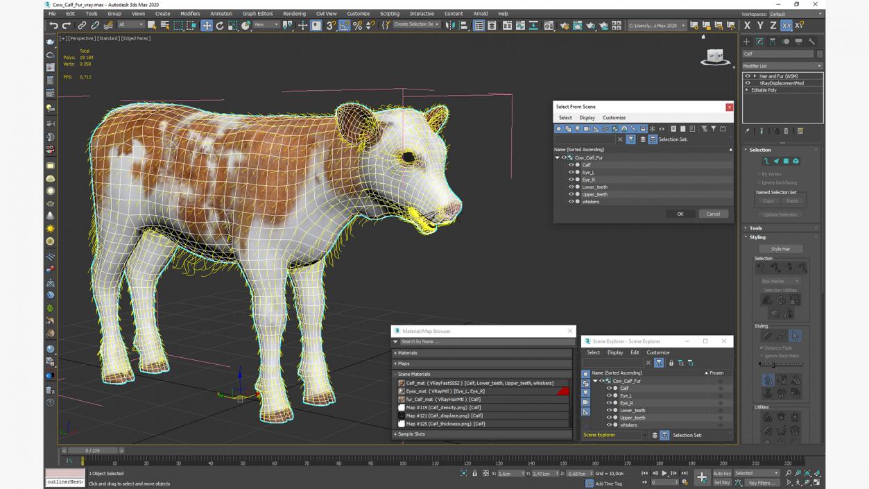 Cow Calf Fur 2 3D model