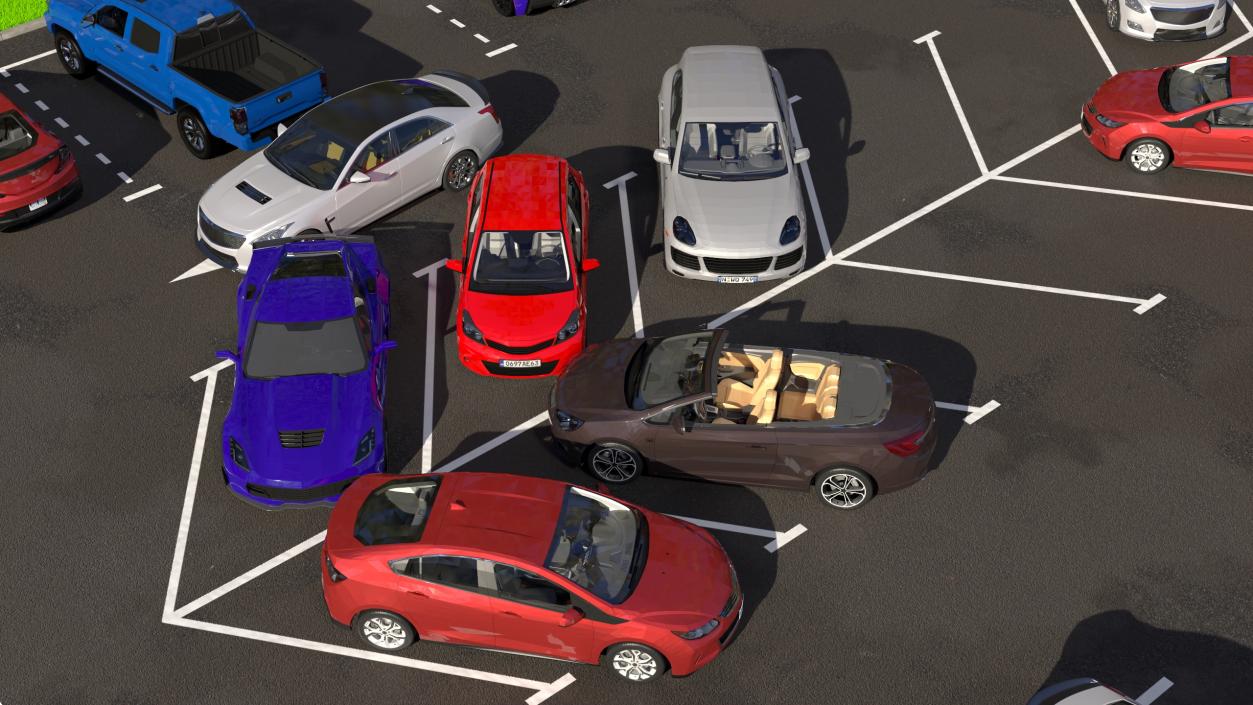 3D Street Car Parking 26 Lots Filled New Fur