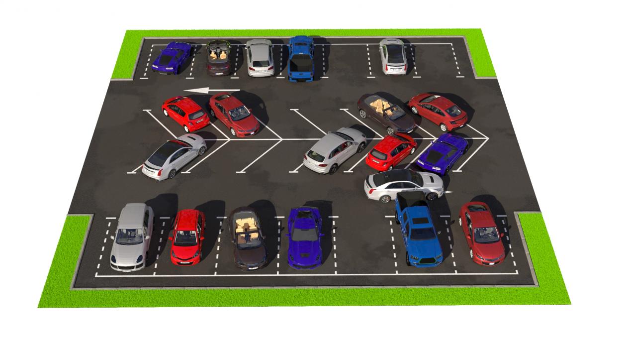 3D Street Car Parking 26 Lots Filled New Fur