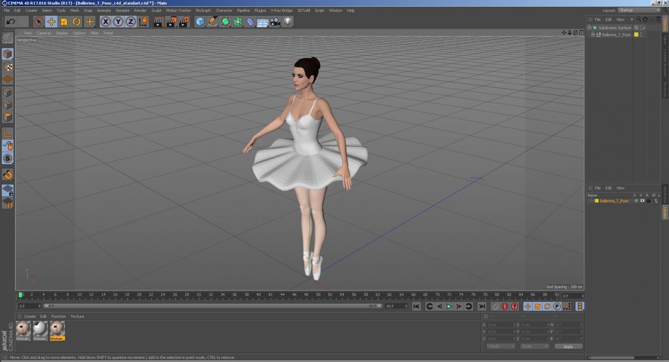 3D Ballerina T Pose