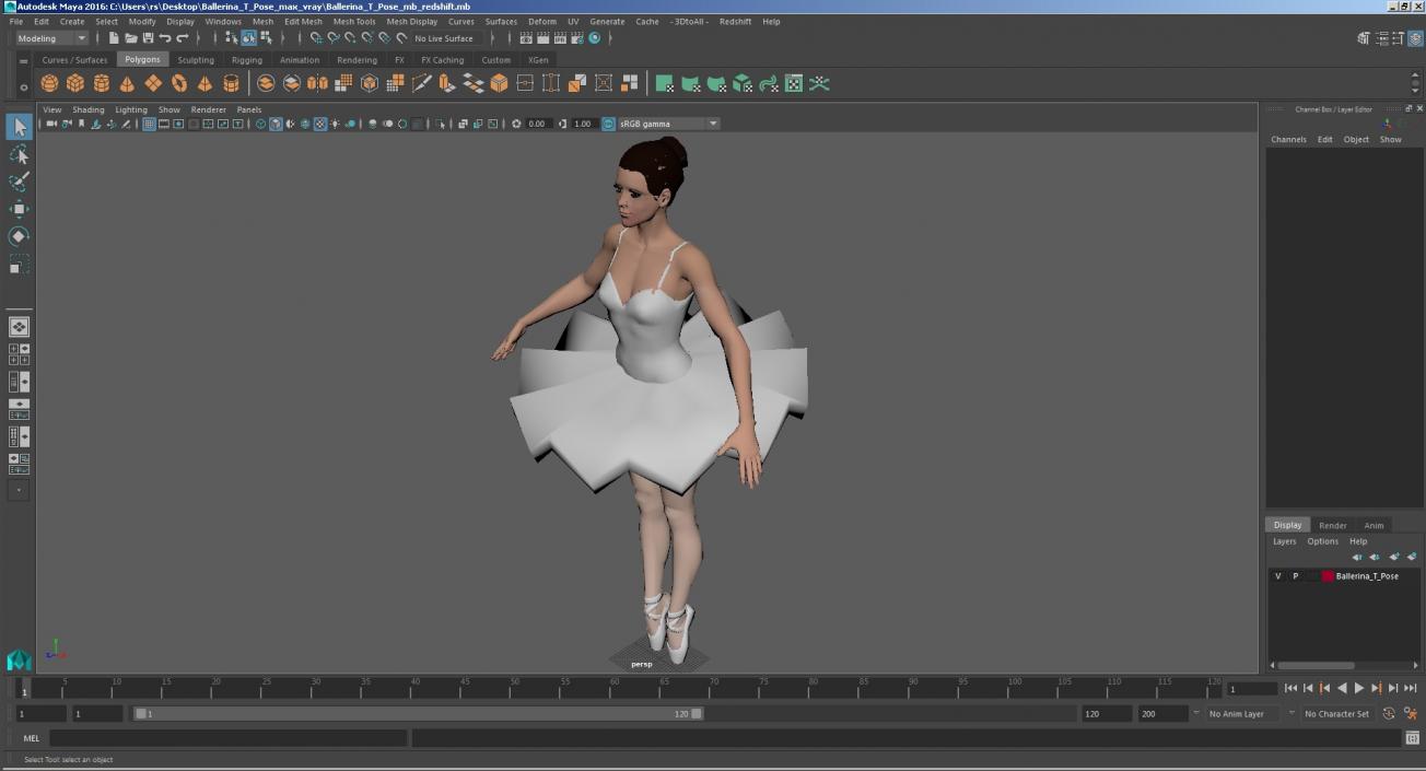 3D Ballerina T Pose