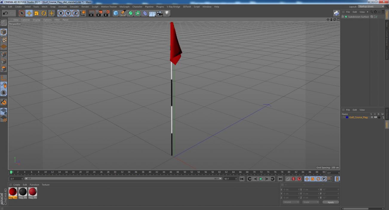 3D Golf Course Flag