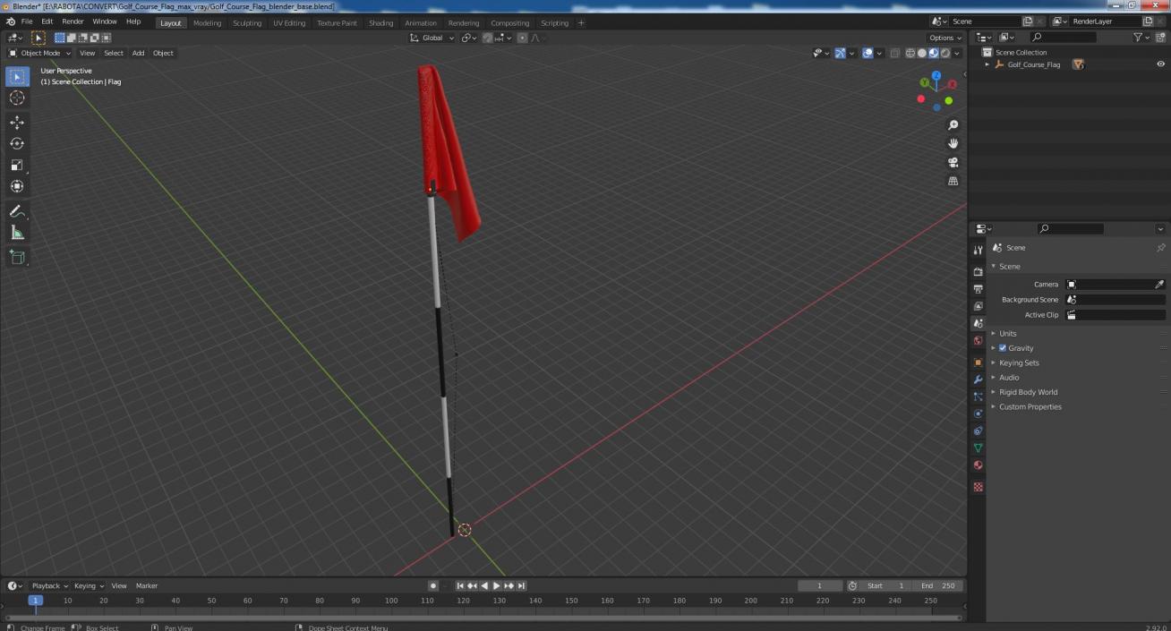 3D Golf Course Flag