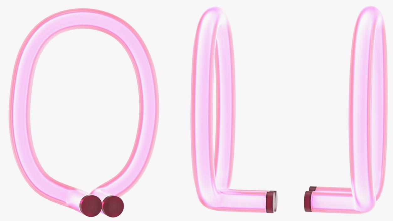 3D Glowing Neon Tube Light Digit 0