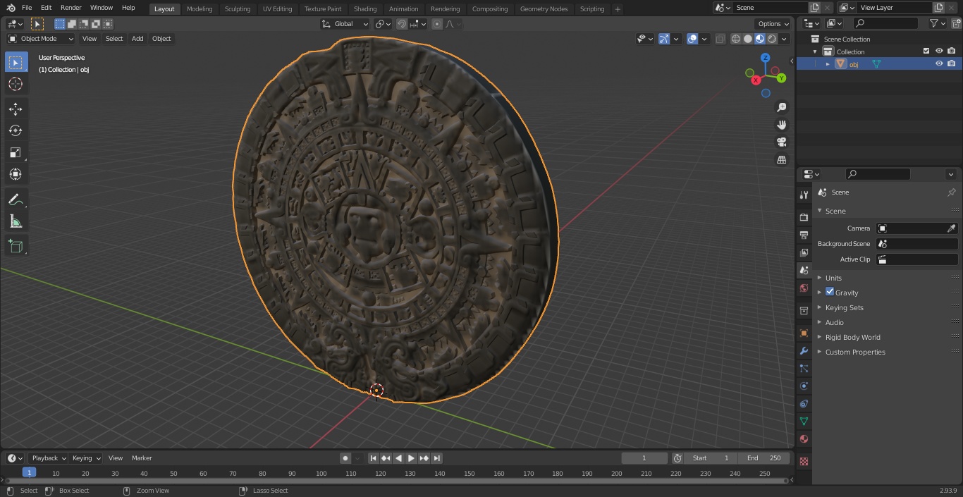 3D model Maya Calendar Bronze