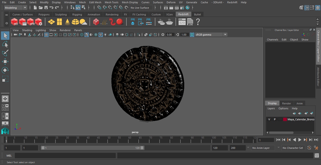 3D model Maya Calendar Bronze