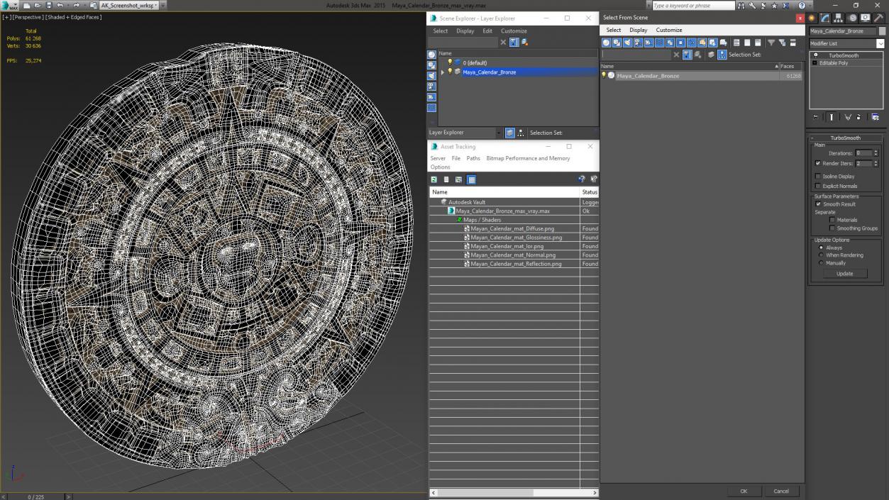 3D model Maya Calendar Bronze