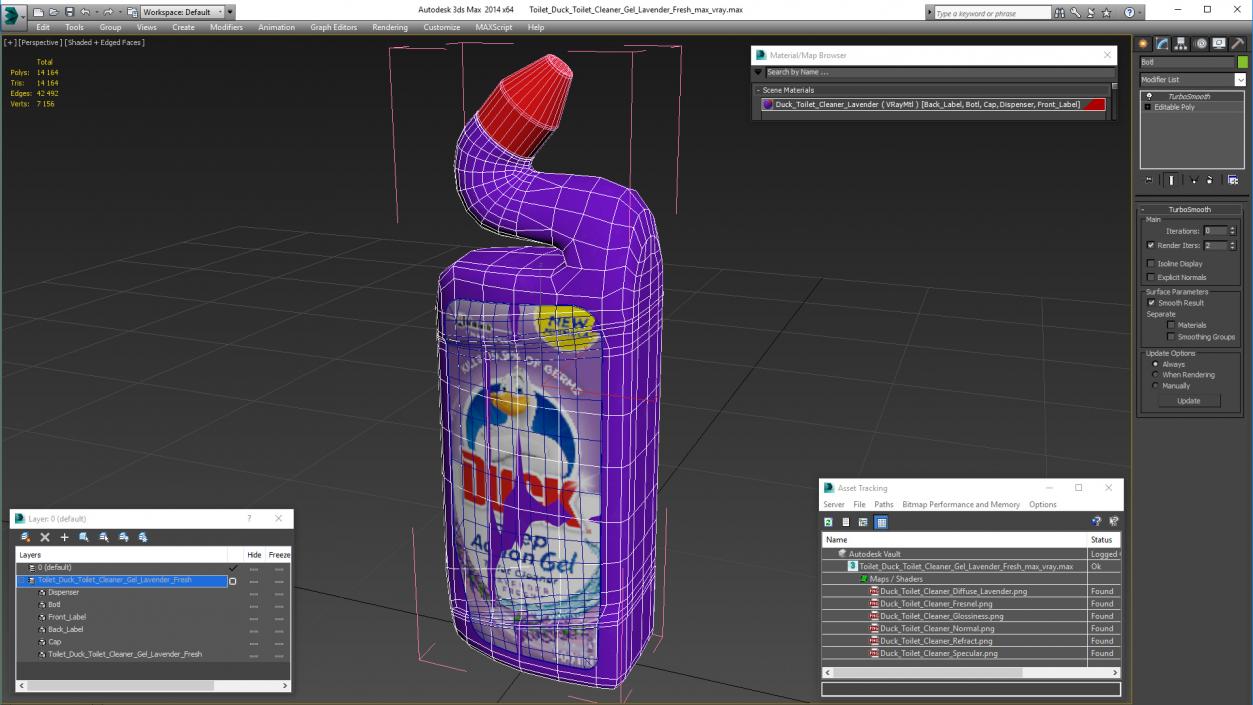 3D model Toilet Duck Toilet Cleaner Gel Lavender Fresh